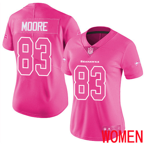 Seattle Seahawks Limited Pink Women David Moore Jersey NFL Football #83 Rush Fashion->seattle seahawks->NFL Jersey
